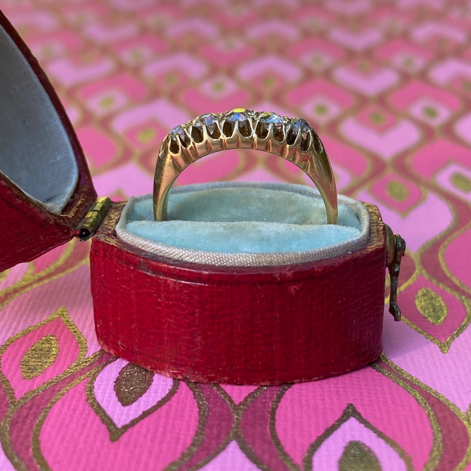 Victorian Belcher Diamond Hallmarked 18K Gold Band Ring Etsy