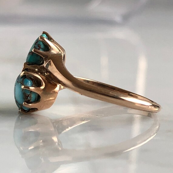 Vintage Turquoise 14K Gold Ring - image 7