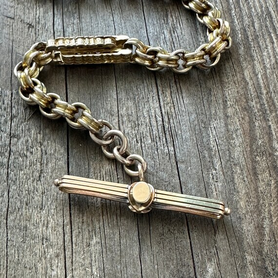 Victorian 9K/14K Fancy Link Watch Chain - image 6