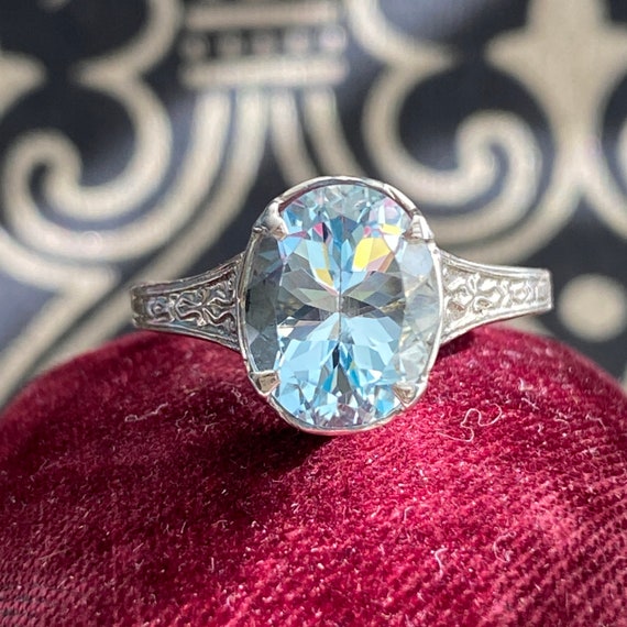 Aquamarine filigree ring online