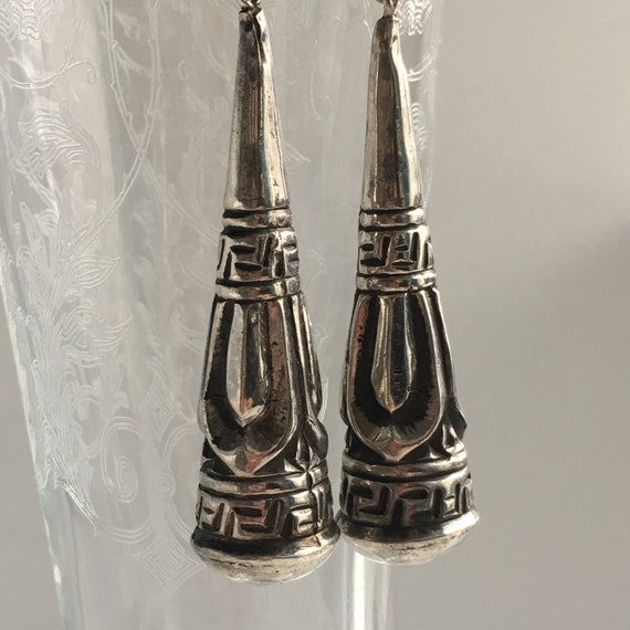 Victorian Silver Torpedo Earrings - image 9
