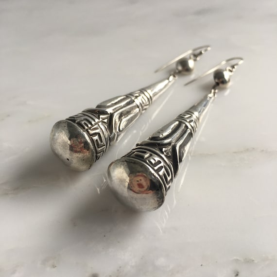 Victorian Silver Torpedo Earrings - image 5