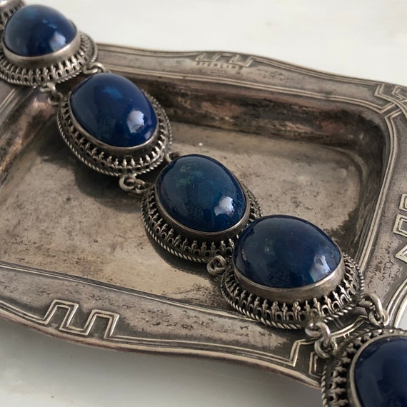 Vintage Sodalite Sterling Silver Bracelet - image 6