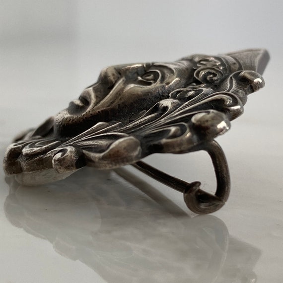 Unusual Vintage Silver Roman Style Brooch - image 8