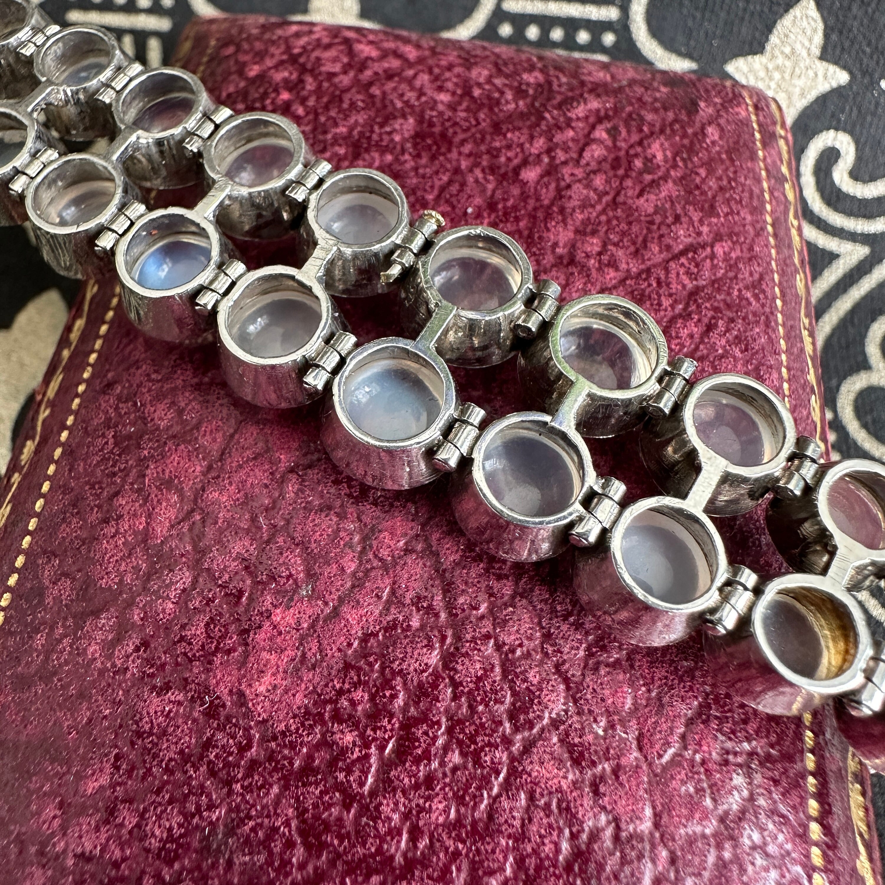 Vintage Moonstone Dot Sterling Silver Bracelet - Etsy