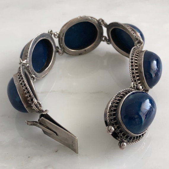 Vintage Sodalite Sterling Silver Bracelet - image 8