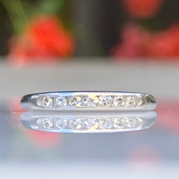 Vintage Platinum Diamond 1/2 Round Eternity Ring