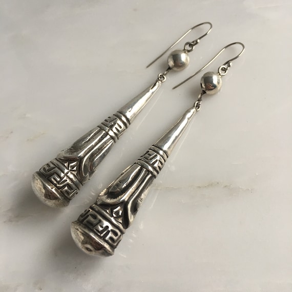 Victorian Silver Torpedo Earrings