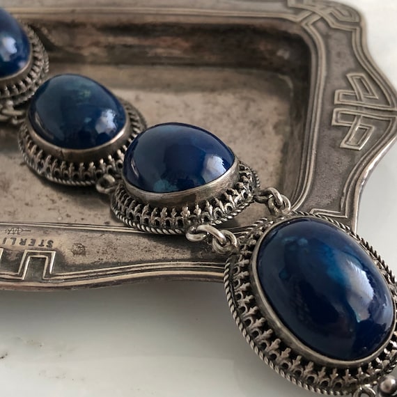 Vintage Sodalite Sterling Silver Bracelet - image 4