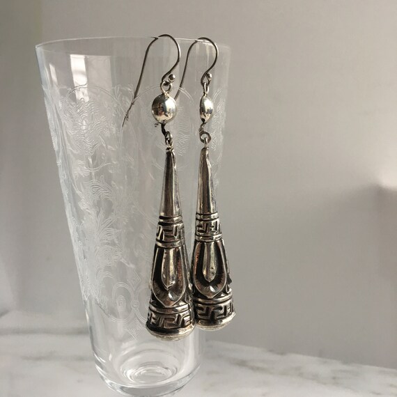 Victorian Silver Torpedo Earrings - image 10