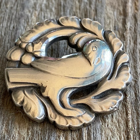 Vintage Georg Jensen Bird Silver Brooch Pin - image 6