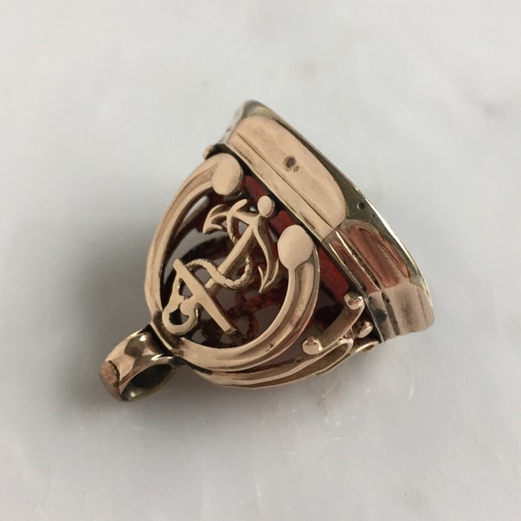 Victorian Anchor 10K Rose Gold Watch Fob - image 3