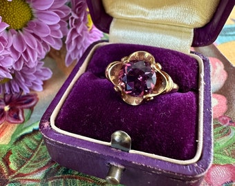 Vintage Tourmaline 14K Gold Filigree Ring