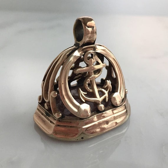 Victorian Anchor 10K Rose Gold Watch Fob - image 7