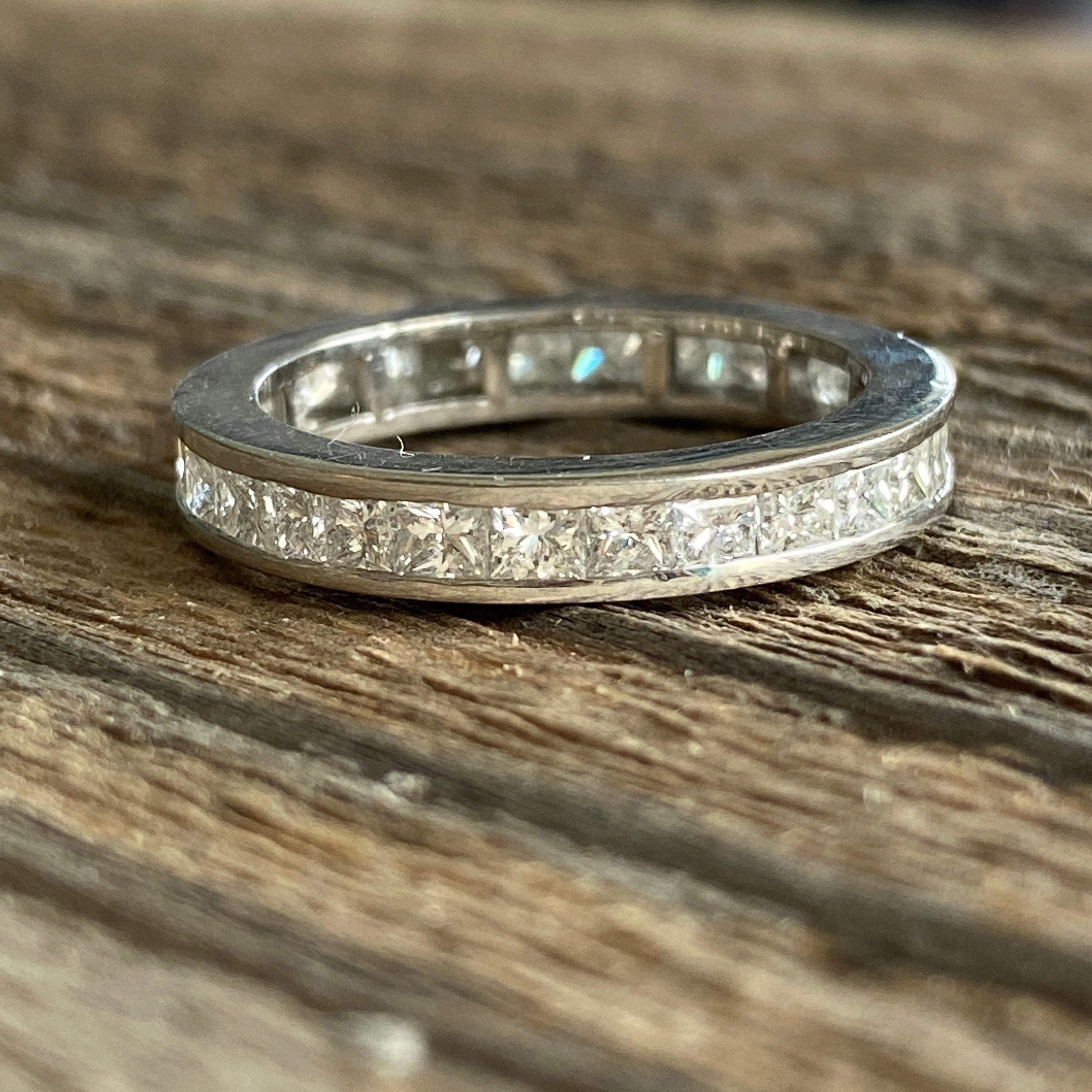 ヴィンテージ 2.18ct プリンセス ダイヤモンド プラチナ エタニティ