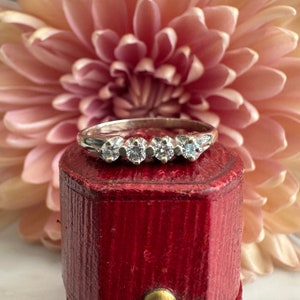Vintage Diamant 14K Weißgold Goldring