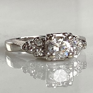 Mid Century .38ct Diamant 14K Verlobungsring