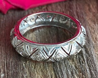 ヴィンテージ プラチナ ダイヤモンド エタニティ リング - Etsy 日本