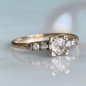 Vintage Diamond 14K Gold Engagement Ring - Etsy