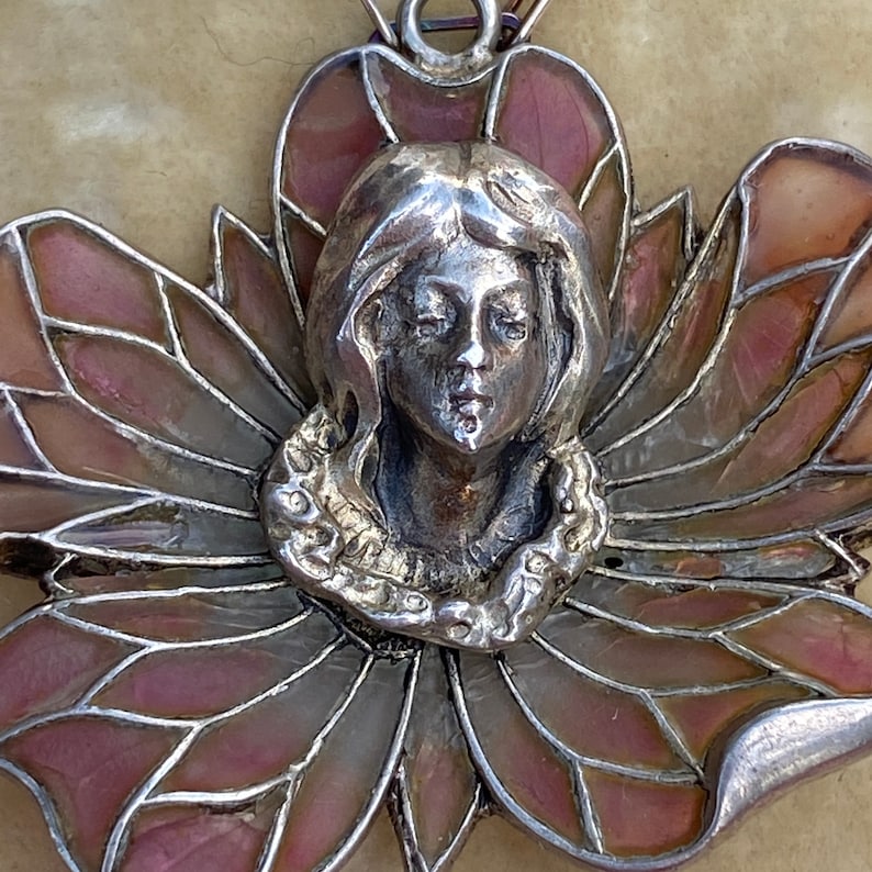 Art Nouveau Flower Fairy Pendant Plique-a-jour by Meyle & Mayer - Etsy