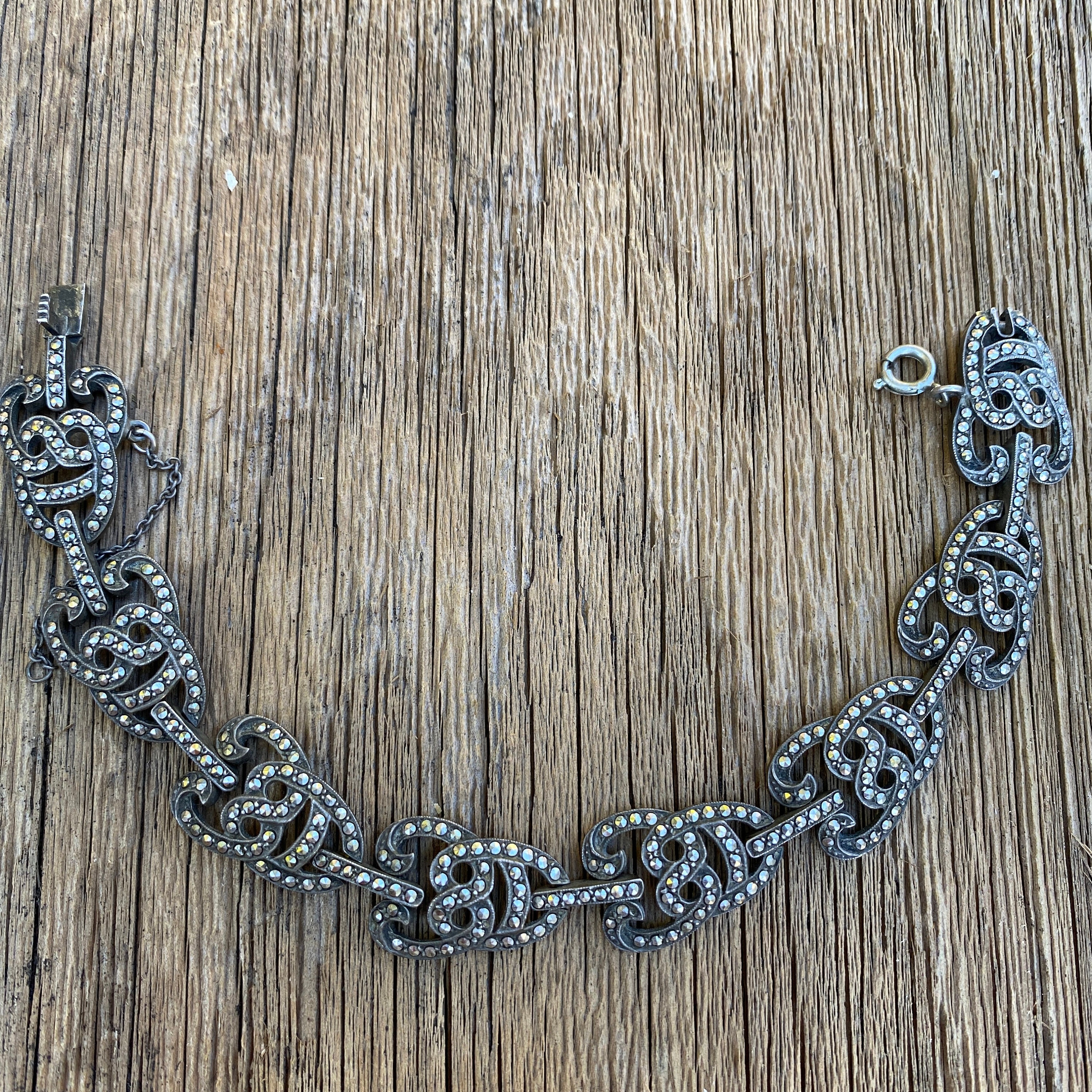 西洋アンティーク　シルバー　マーカサイト　ブレスレット　ヴィンテージ 1920 年代のヴィンテージ シルバー マーカサイト ブレスレット - Etsy 日本