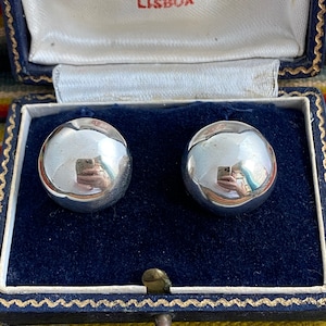 Vintage Mexican Silver Ball Earrings