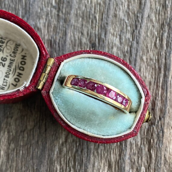 Vintage Ruby 14K Yellow Gold Ring Band - image 3