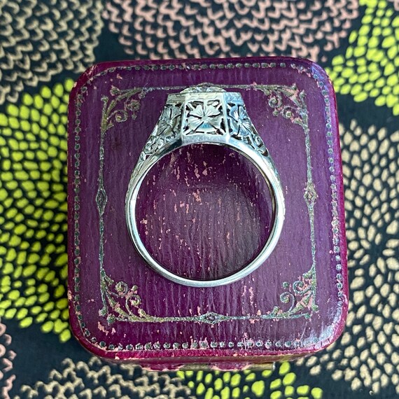 Art Deco 1.18ct Diamond 18K White Gold Ring - image 9