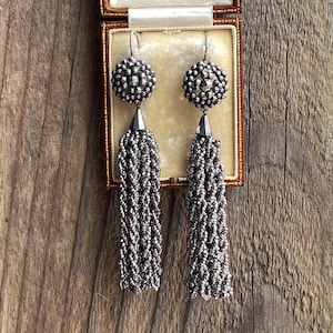 Georgian Cut Steel Silver Tassel Earrings