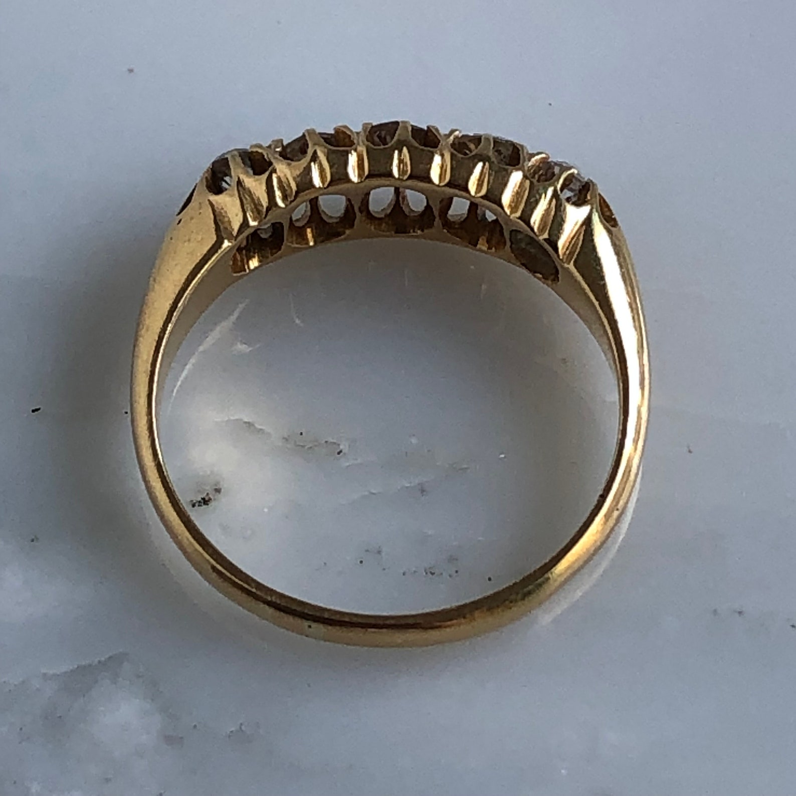 Victorian Belcher Diamond Hallmarked 18K Gold Band Ring Etsy