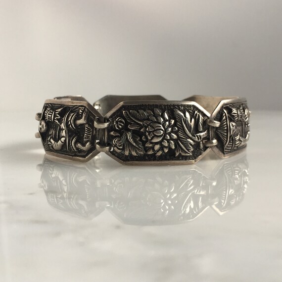 Vintage Asian Sterling Mid Century Bracelet - image 5