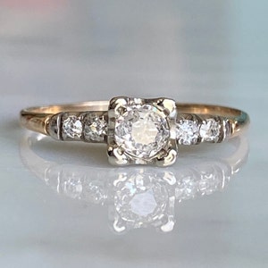 Vintage Diamond 14K Gold Engagement Ring