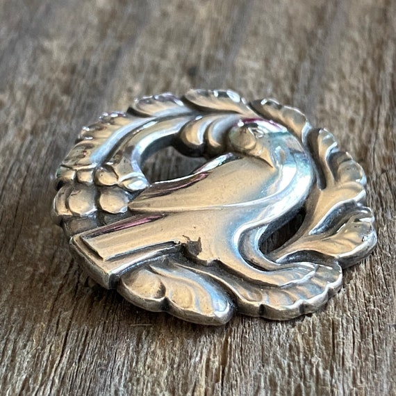 Vintage Georg Jensen Bird Silver Brooch Pin - image 5