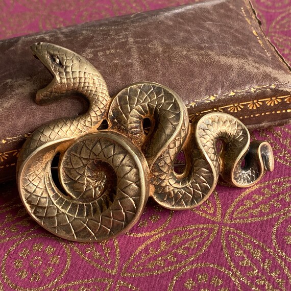 Vintage Gilded Gold Snake Brooch (Kerr?)
