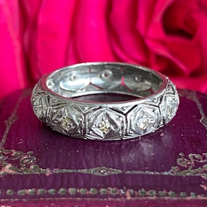 Vintage Platinum Diamond Eternity Ring