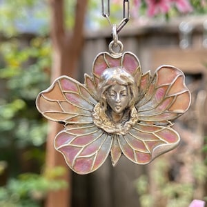 Plique-a-Jour Butterfly Pendant Necklace