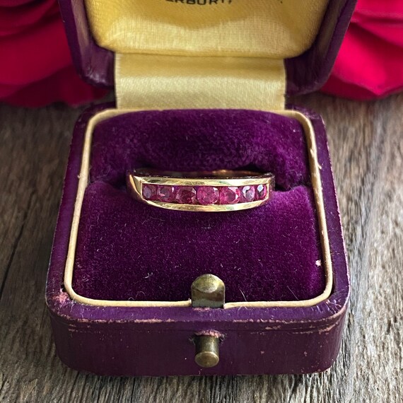 Vintage Ruby 14K Yellow Gold Ring Band - image 7