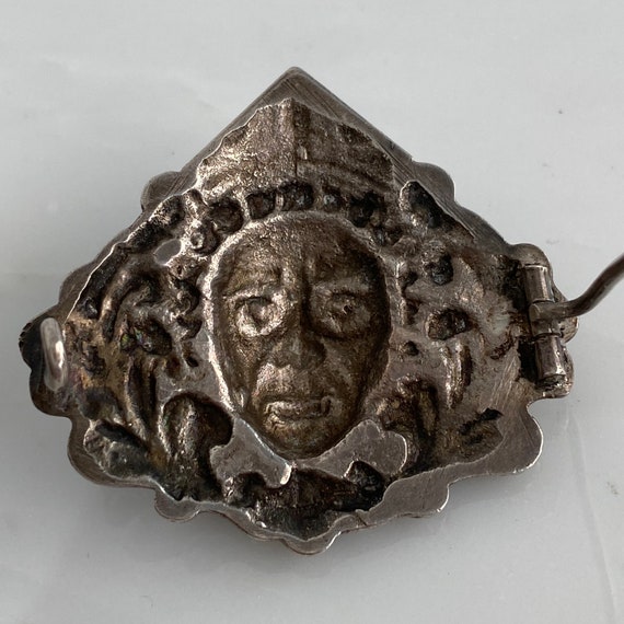 Unusual Vintage Silver Roman Style Brooch - image 10