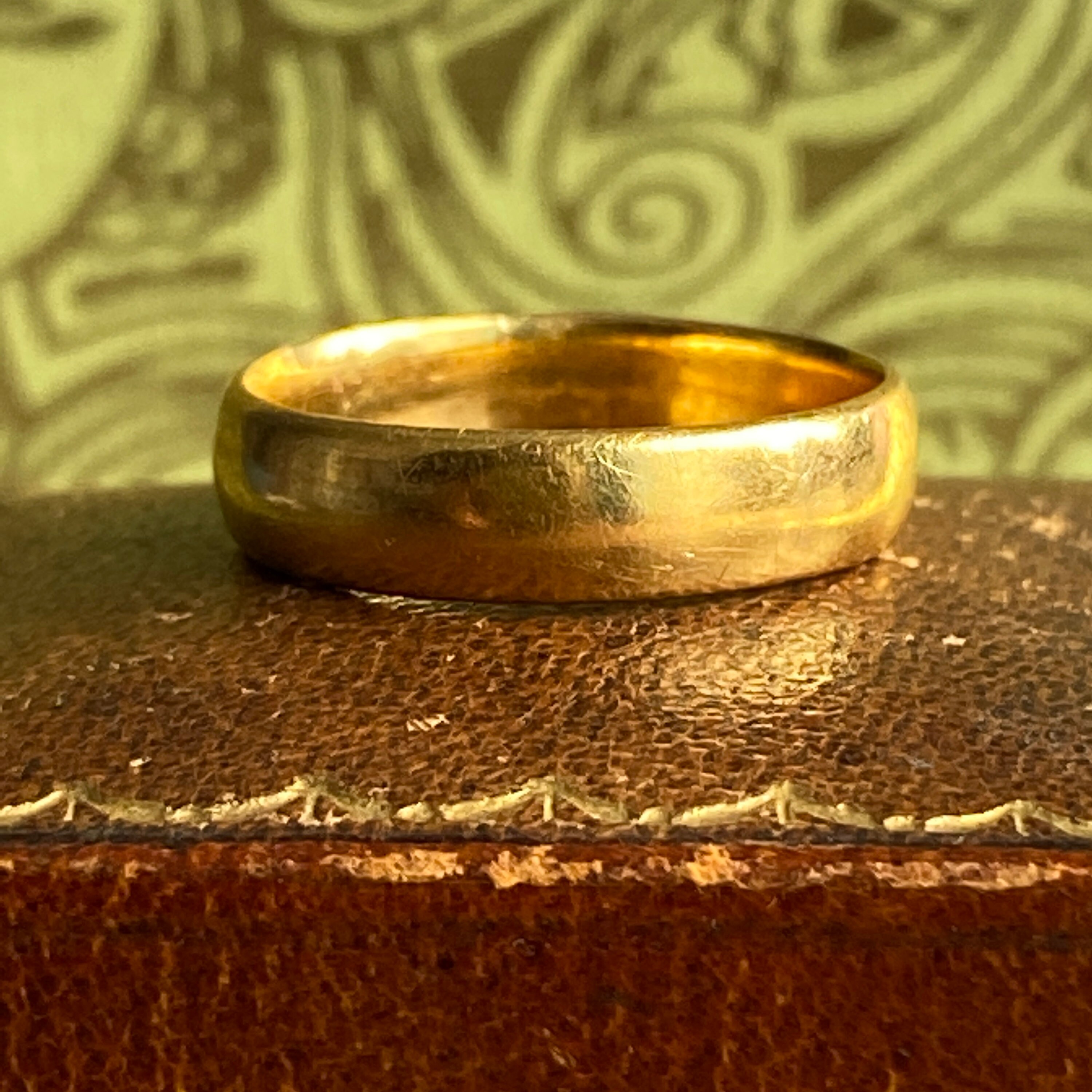Antique 1916 Wide 22K Gold Wedding Band Ring Etsy