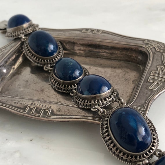 Vintage Sodalite Sterling Silver Bracelet - image 5