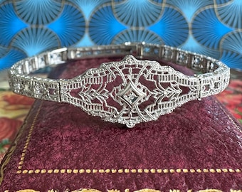 Art-deco diamanten 10K Milgrain filigraanarmband