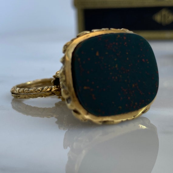 Victorian Bloodstone 18K Gold Watch Fob - image 3