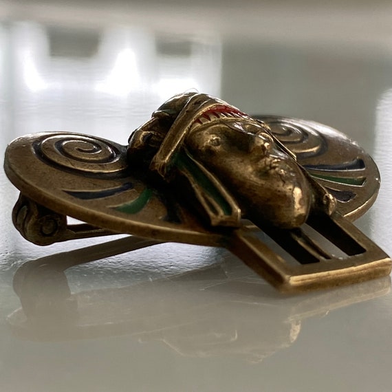 Enamel Egyptian Revival Pharaoh Brooch - image 9