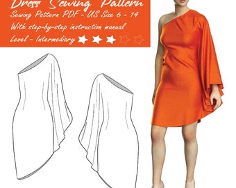 one shoulder caftan dress pattern how to make a one shoulder short kaftan dress . asymmetric neckline kaftan tutorial