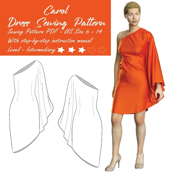 Dress Sewing Pattern Project For Women, Dress Pattern Sewing Digital Dress