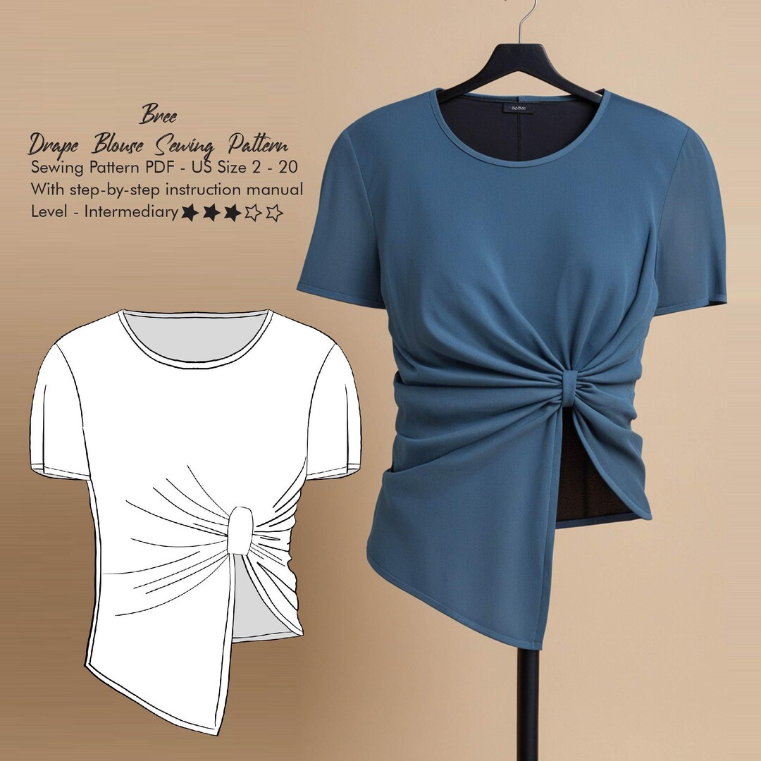 Women Blouse Digital Sewing Pattern, Size 2-20, Plus Size Patterns - Etsy
