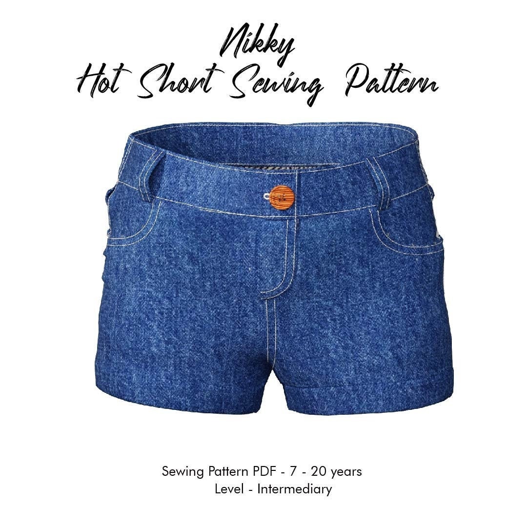 Denim Shorts Pattern Etsy