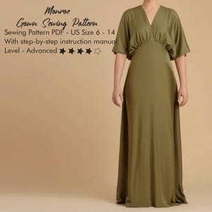 A-line Gown Sewing Pattern Project, Bridesmaid Dress PDF Digital Sewing Pattern, Ball Gown Pattern, Prom Dress, Simple Wedding Dress Pattern