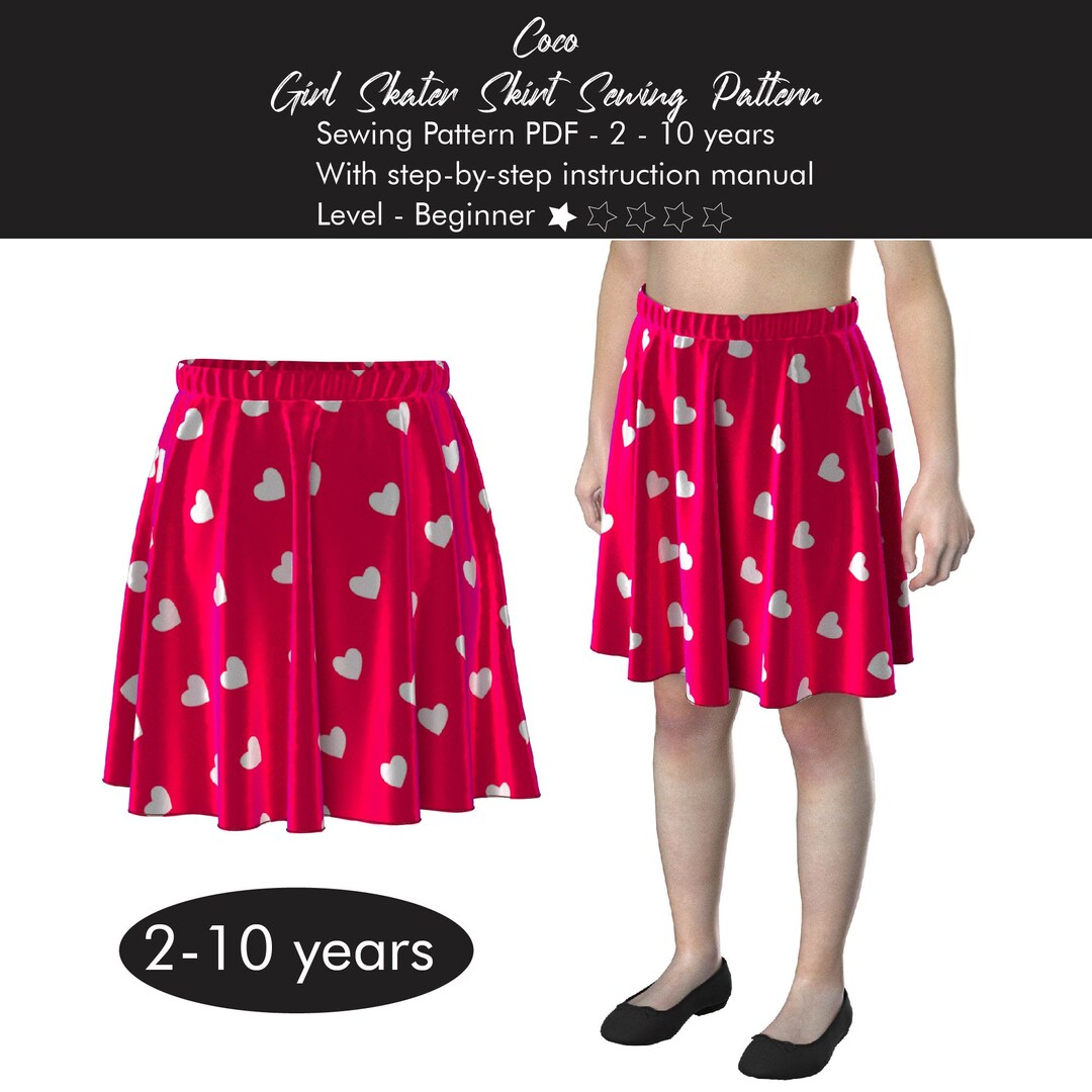 Skater Skirt for Kids PDF Sewing Pattern Baby Skirt Digital Etsy