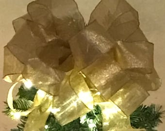 Gold Tree Topper Bow